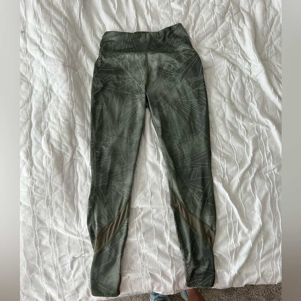 Hylete Olive Geometric Leggings